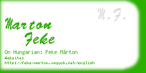 marton feke business card