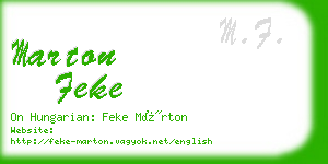 marton feke business card